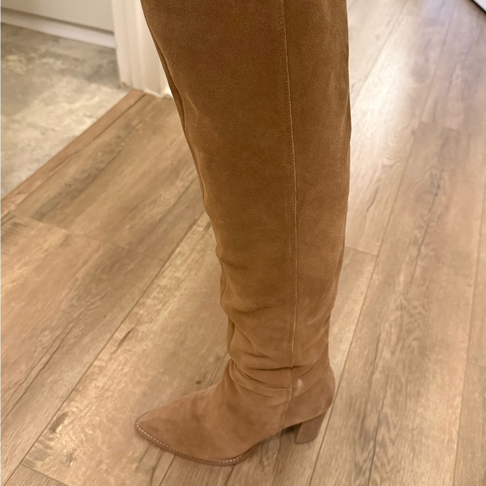 Vince Camuto Entaia Tan Suede Knee-High Boots